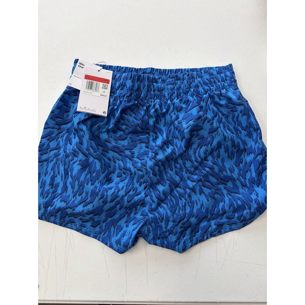 Nike One Girls Large Standard Fit Lined Shorts Dri-Fit Blue Animal Run NWT $38